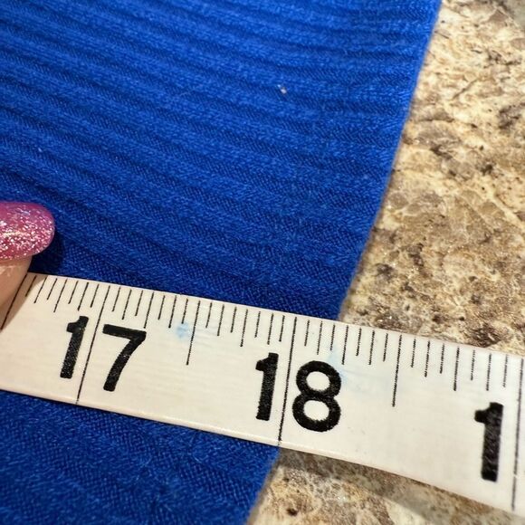 Blue Ribbed Long Sleeve Knit Top Size Small - Picture 5 of 8